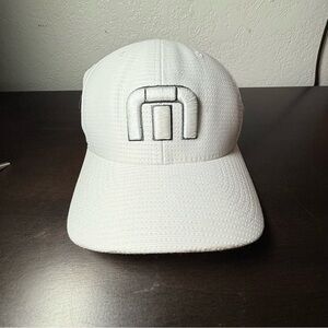 Travis Mathew White Cap with Black Logo